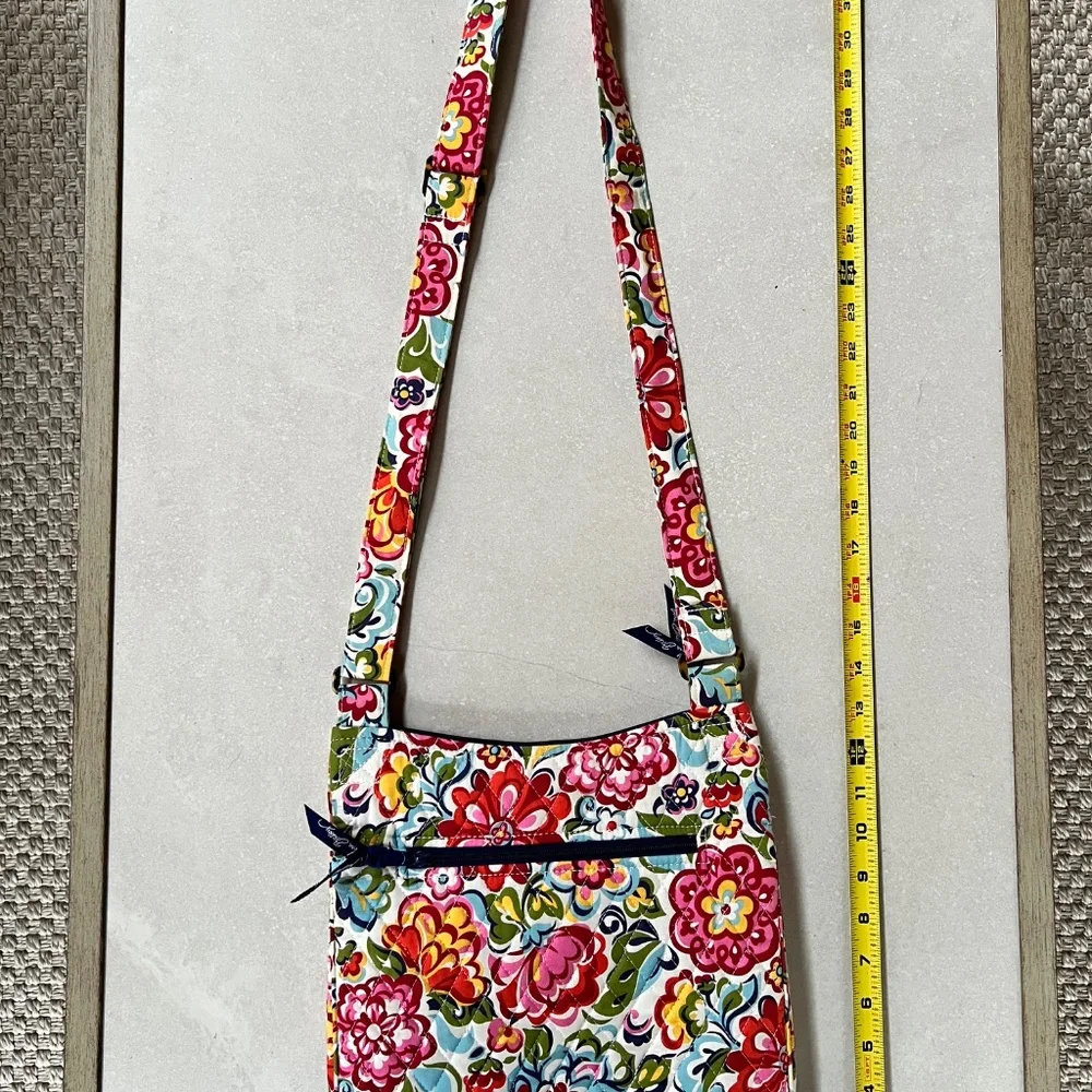 Vera Bradley Floral Pattern Zipper Shoulder Bag